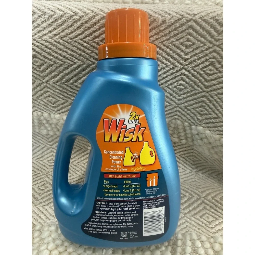 Wisk Citrus Clean Concentrate 50oz (32 load)‎ Liquid Laundry Detergent NOS